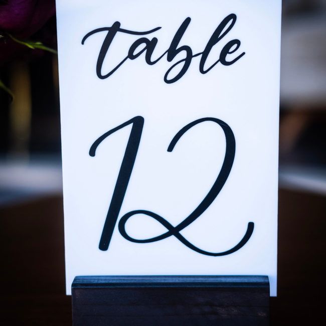 Table Numbers – White Acrylic